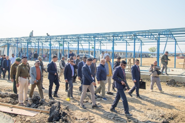 Manipur chief minister and Virendra Singh Visiting Manipur Police camp.