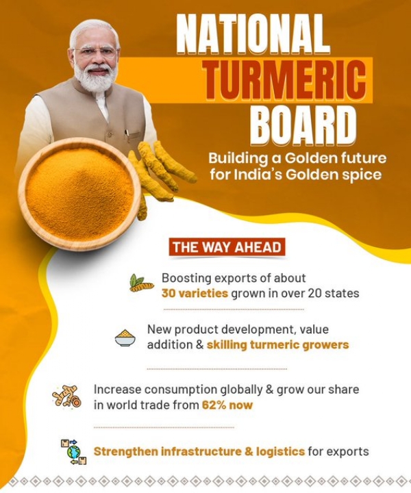 PM Modi appreciates the establishment of the National Turmeric Board.