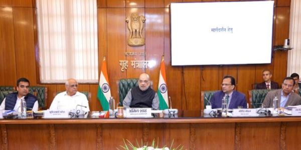 Union Home Minister Amit Shah holds review meeting with Chief Minister Patel on three new laws