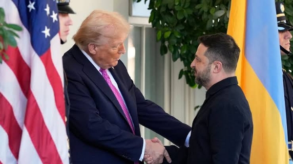 U.S. President Donald Trump met with Ukrainian President Volodymyr Zelensky
