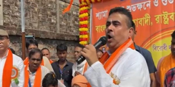 “We Want President’s Rule!” chants erupt at Suvendu Adhikari’s Rally in South 24 Parganas