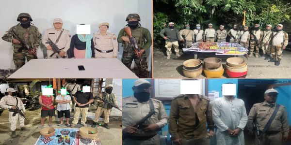 KCP (PWG) woman rebel held for extortion; five arrested for gambling in Manipur