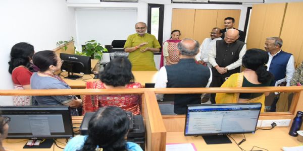 Vice President Visits Various Sections of Rajya Sabha Secretariat