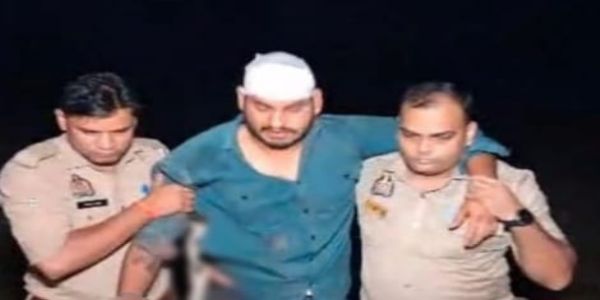 Murder accused trying to flee police custody shot & arrested in UP