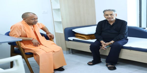 UP CM meets ailing ex-Union Minister Radha Mohan Singh at Yashoda Medicity