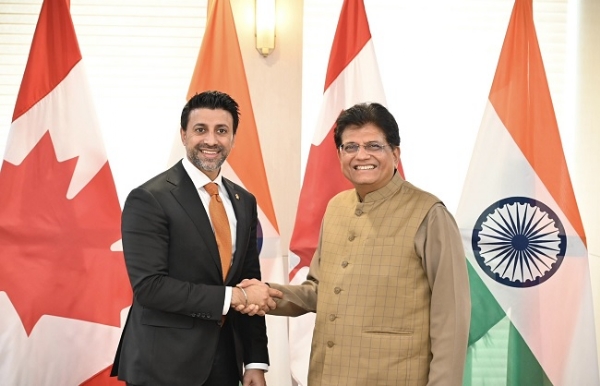 Union Commerce and Industry Minister Piyush Goyal and Canadian Minister of Export Promotion, International Trade and Economic Development Maninder Sidhu Union Commerce and Industry Minister Piyush Goyal and Canadian Minister of Export Promotion, International Trade and Economic Development Maninder Sidhu