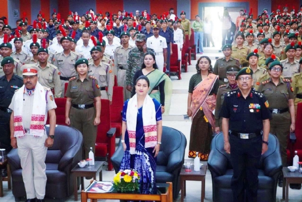 Angoorlata Deka participating in NCC’sProgram at Cotton University Event.