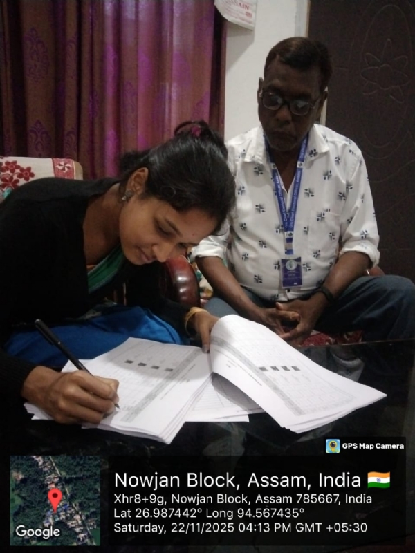 Image of the House-to-House Survey for Special Revision of Electoral Roll Begins in Assam. Image of the House-to-House Survey for Special Revision of Electoral Roll Begins in Assam.