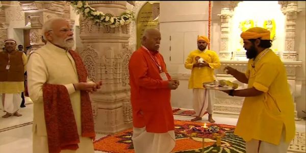 PM Modi Hoists Sacred Flag Atop Ram Mandir, Marking Historic Completion