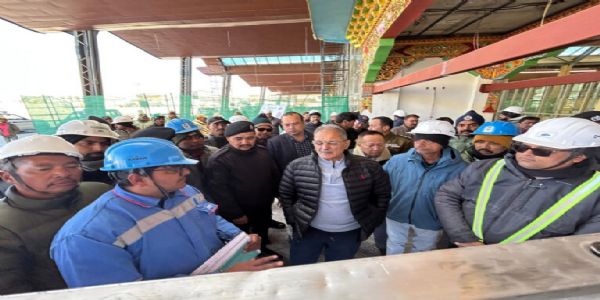 Ladakh LG Reviews Progress Of New Airport Terminal At Leh