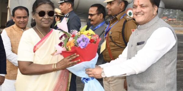 President Murmu Arrives in Haldwani for Nainital Raj Bhavan