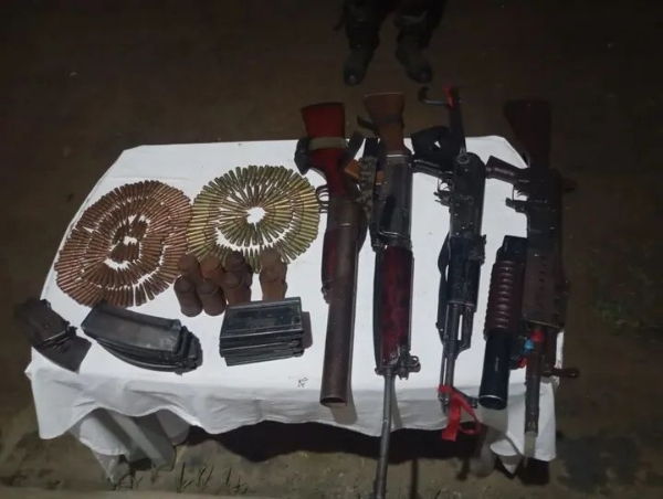 Image of the arms, ammunition recovered in Manipur. Image of the arms, ammunition recovered in Manipur.