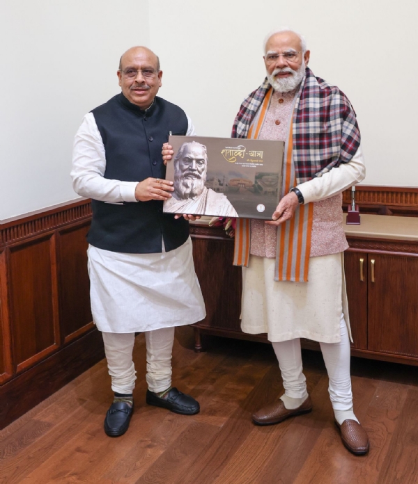 Vijender Gupta presents ‘Shatabdi-Yatra’ coffee table book to Prime Minister Modi