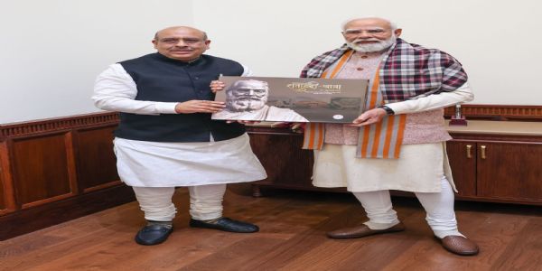 Vijender Gupta presents ‘Shatabdi-Yatra’ coffee table book to Prime Minister Modi