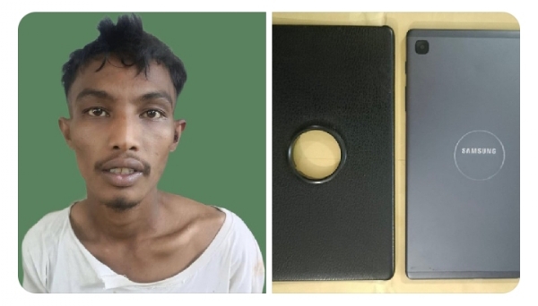 नूनमाटी पुलिस द्वारा गिरफ्तार शातिर चोर।