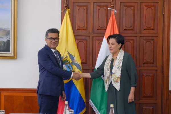 Union Minister Pabitra Margherita Meeting Ecuador Foreign minister in Quito.