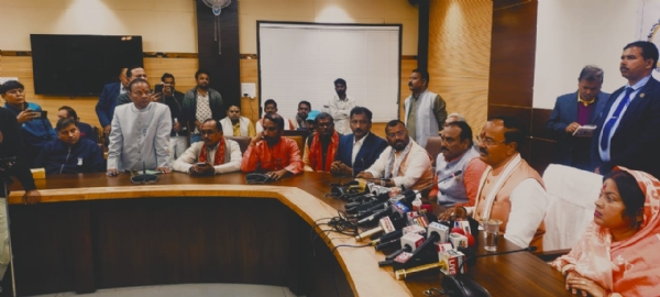Press conference held at the Chandrashekhar Azad Circuit House on Tuesday Press conference held at the Chandrashekhar Azad Circuit House on Tuesday