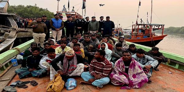 Indian Coast Guard seizes two Bangladeshi trawlers, arrests 35 fishermen