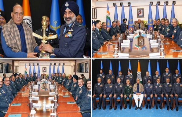 Defence Minister Rajnath Singh at the Air Force Commanders’ Conclave in New Delhi Defence Minister Rajnath Singh at the Air Force Commanders’ Conclave in New Delhi