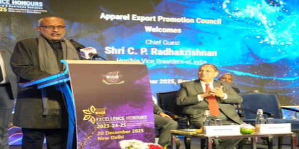 Vice-President C. P. Radhakrishnan Urges Modernisation and Market Expansion in Apparel Sector at AEPC Annual Awards