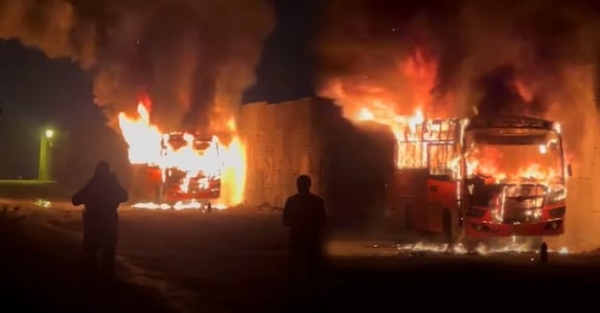 KSRTC bus catch fire