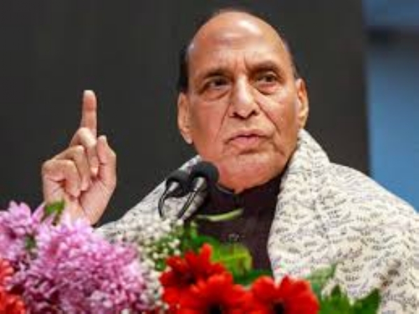 Defence Minister Rajnath Singh addressing gathering at Rashtra Prerna Sthal