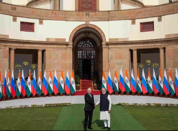 Prime Minister Narendra Modi receives Russian President Vladimir Putin ahead of their meeting at Hyderabad House on Friday,December 5,2025 Prime Minister Narendra Modi receives Russian President Vladimir Putin ahead of their meeting at Hyderabad House on Friday,December 5,2025