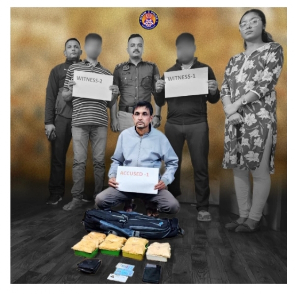 Image of the arrested Trafficker With Large Quantity of Heroin in Guwahati. Image of the arrested Trafficker With Large Quantity of Heroin in Guwahati.