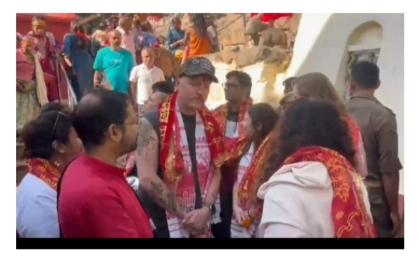 Image of the Post Malone Visiting Kamakhya Temple in Guwahati.