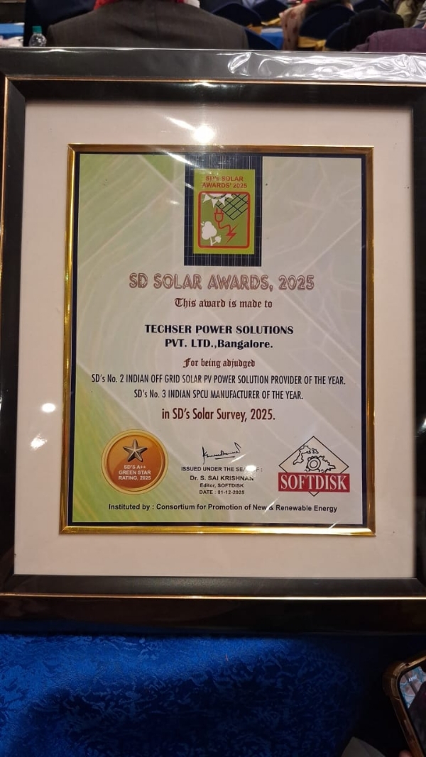 Techser Power Solutions Pvt Ltd Bags Two National Awards