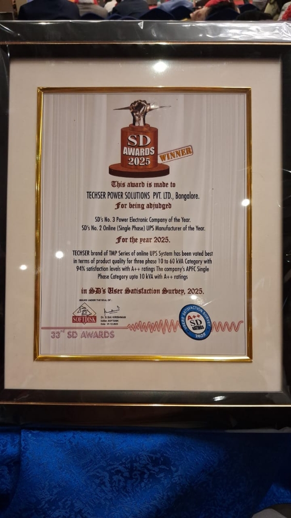 Techser Power Solutions Pvt Ltd Bags Two National Awards