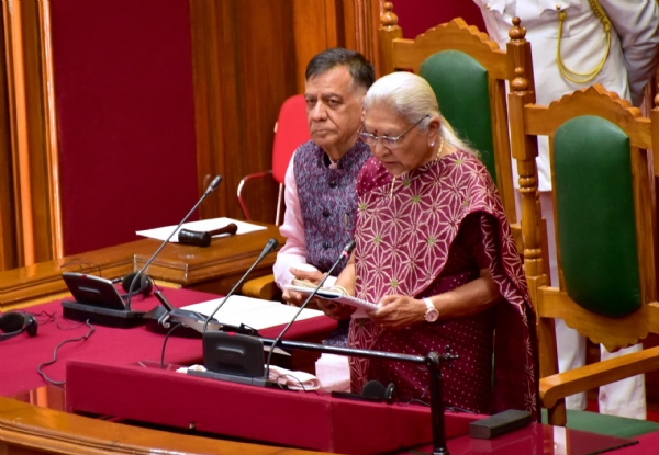 Governor Anandiben Patel delivered a heartfelt message to both houses