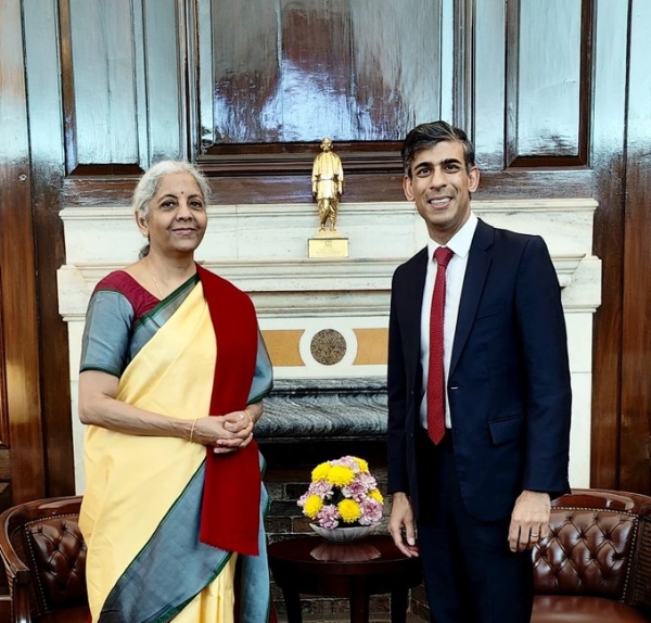 Union Minister for Finance & Corporate Affairs Nirmala Sitharaman  met with Rishi Sunak ,