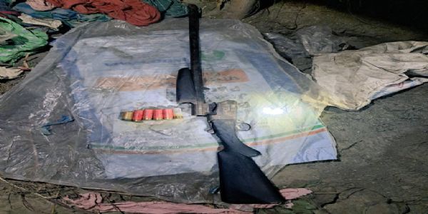 Sonitpur police recovered 12 bore rifle and ammunition