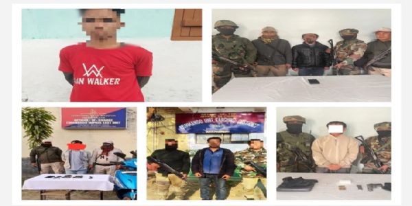 Image of outfits of various rebel group arrested in Manipur.