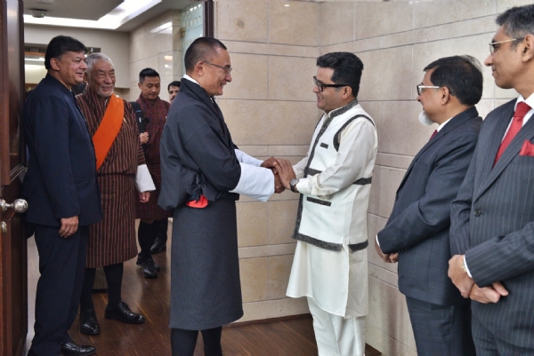 Bhutanese Prime Minister arrived in Delhi and  welcomed  by  Pabitra Margherita