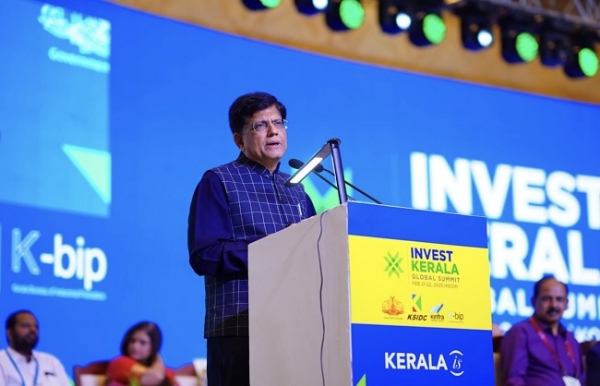 Piyush Goyal addressing the Invest Kerala Global Summit in Kochi