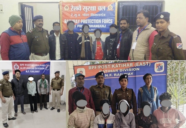 रेसुब द्वारा बचाए गए नाबालिगों और महिलाओं की तस्वीर।