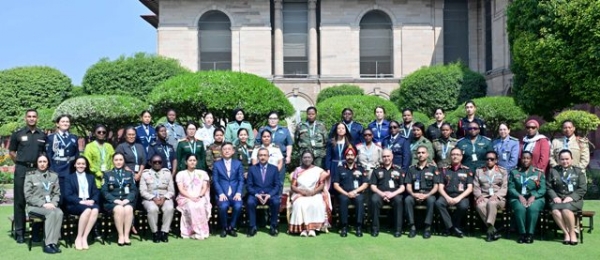 A group of participants in the Conference for Women Peacekeepers of the Global South called on the President of India  Droupadi Murmu, at Rashtrapati Bhavan today (February 24, 2025).