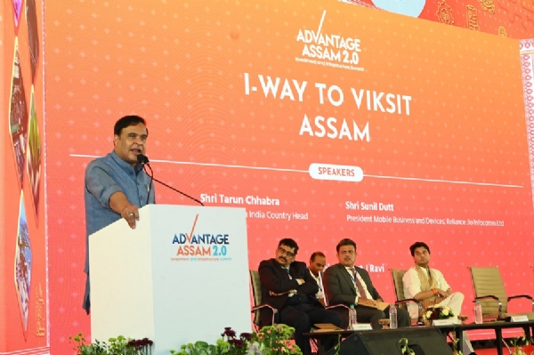 Assam CM Dr. Himanta Biswa Sarma pitching I-way to achieve Viksit Assam in his speech.
