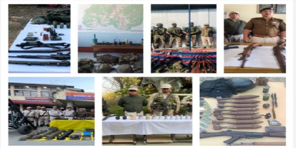 Huge cache of arms and ammuno voluntarily surrendered in Manipur