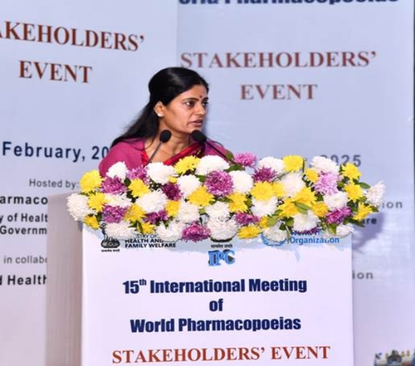 Union MoS for Health and Family Welfare, Smt. Anupriya Patel delivers keynote address at 15th International Meeting of World Pharmacopoeias in New Delhi today