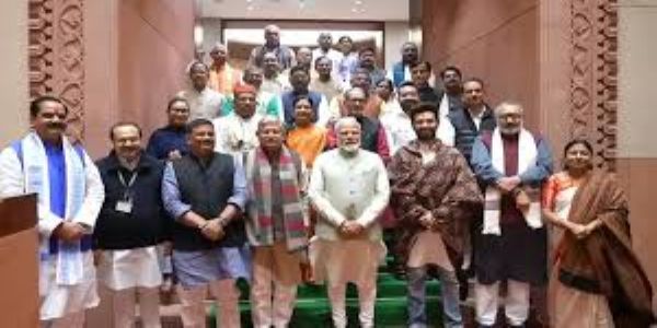 NDA MPs from Bihar meet PrimeMinister Modi in Parliament