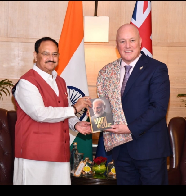 JP Nadda met with New Zealand Prime Minister Christopher Luxon.