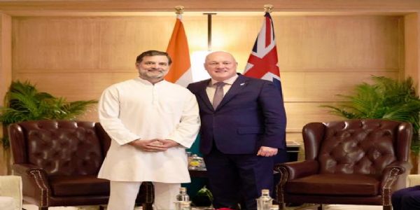 Rahul Gandhi meets with New Zealand PM Christopher Luxon