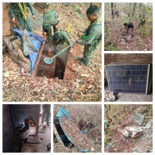 Naxalite bunker discovered in Bijapur forests, Chhattisgarh. Naxalite bunker discovered in Bijapur forests, Chhattisgarh.