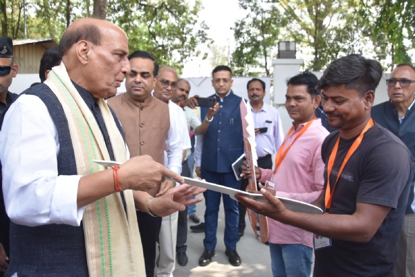 Defence Minister Rajnath Singh handed over keys of houses Defence Minister Rajnath Singh handed over keys of houses