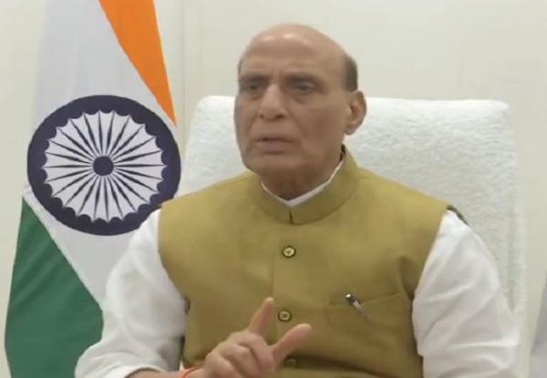 Rajnath Singh virtually addressing the ceremony from Delhi