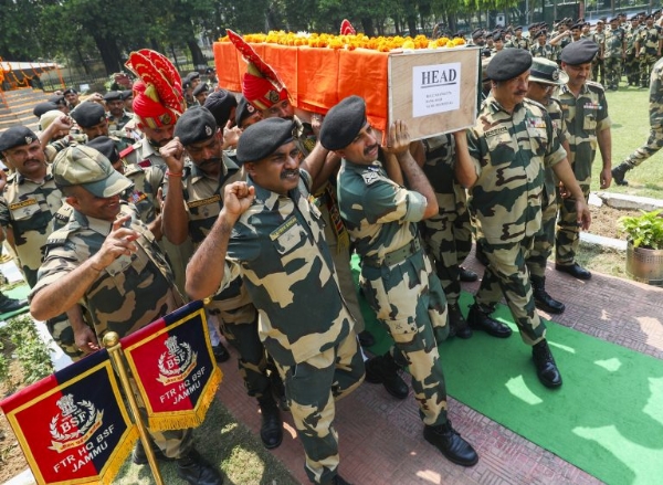 Lt Guv, Dy CM Joins Wreath Laying Ceremony Of Slain BSF Officer In Jammu Lt Guv, Dy CM Joins Wreath Laying Ceremony Of Slain BSF Officer In Jammu