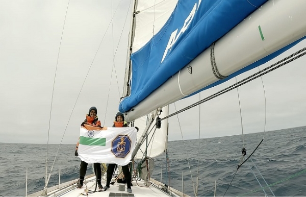 Navy female officers Lieutenant Commander Dilna and Lieutenant Commander Roopa A.